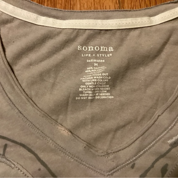 Sonoma intimate. M size. Gray with Butterfly.  Slightly used. Great condition. - Picture 2 of 3